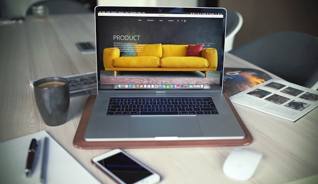 Modern website design on a screen